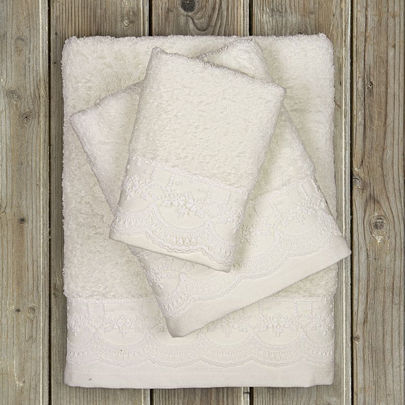 Σετ Πετσέτες 3 τεμ. Δαντέλα Amour Ivory - Nima Home