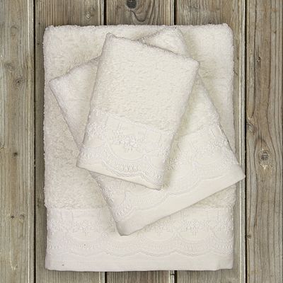 Σετ Πετσέτες 3 τεμ. Δαντέλα Amour Ivory - Nima Home