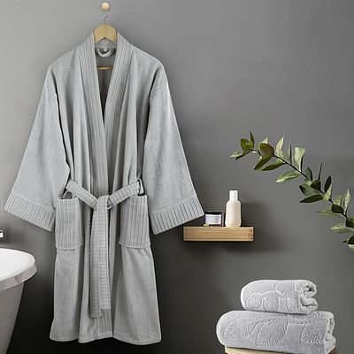 Μπουρνούζι Κιμονό Βελουτέ Velvet Gray - Nima Home