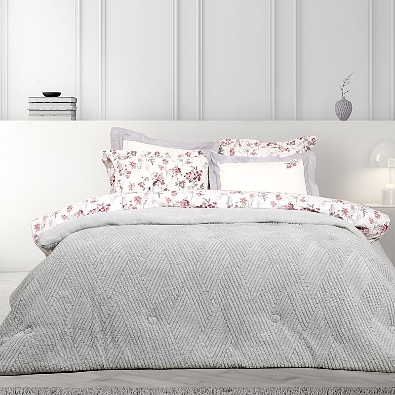 Κουβερτο-Πάπλωμα Μονό Velva Light Gray - Nima Home