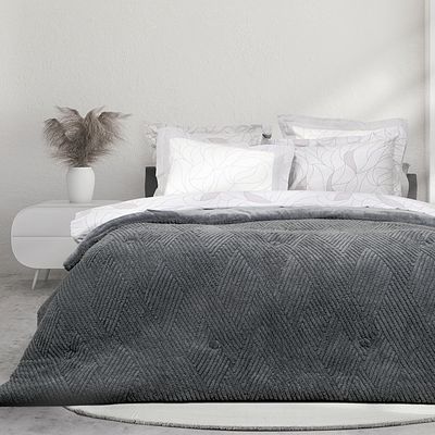 Κουβερτο-Πάπλωμα Μονό Velva Dark Gray - Nima Home