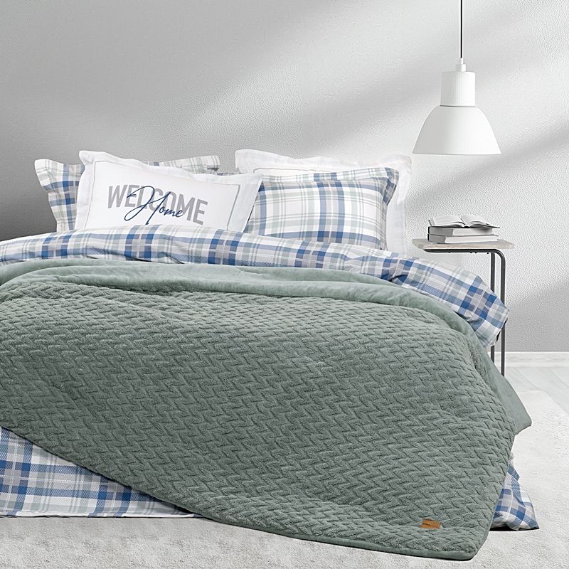 Κουβερτο-Πάπλωμα Μονό Muffle smoky Green - Nima Home