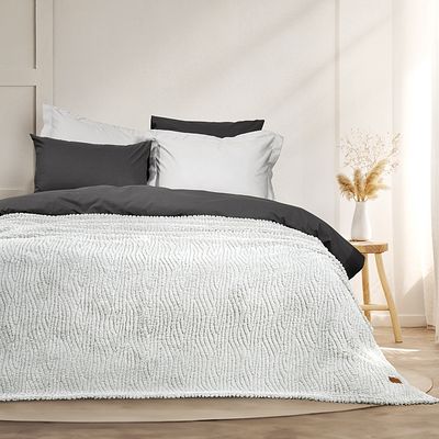 Κουβέρτα Ζακάρ Flannel Υπέρδιπλη Serenus Gray - Nima Home