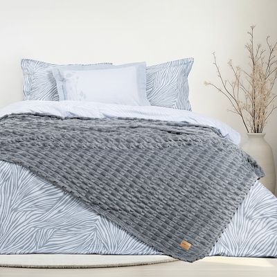 Κουβέρτα Ζακάρ Velvet Υπέρδιπλη Savara Dark Gray - Nima Home