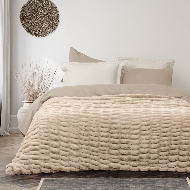 Κουβέρτα Rabbit Fur Υπέρδιπλη Mossy Beige - Nima Home