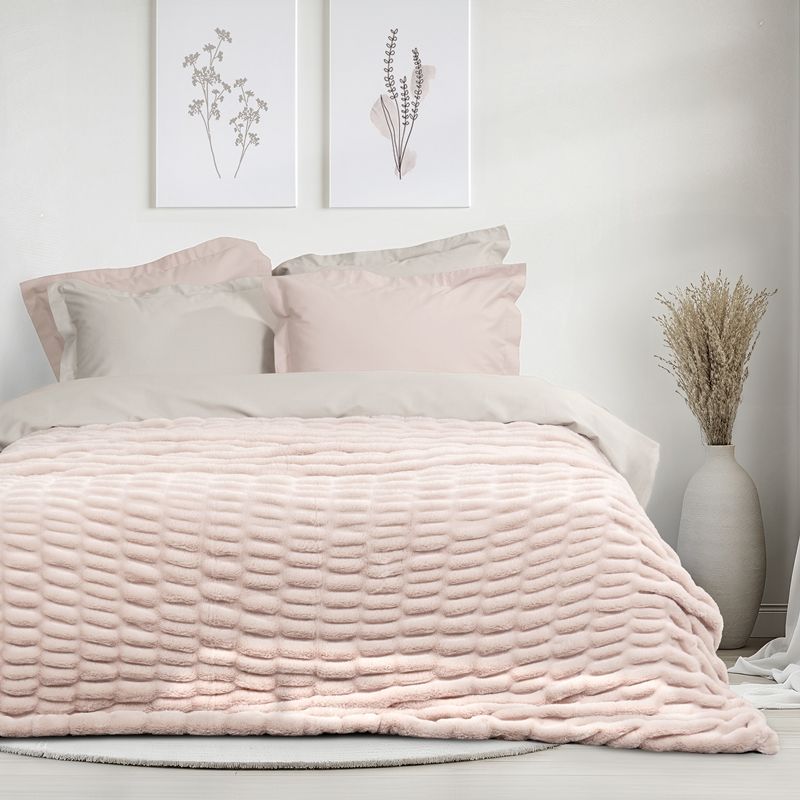 Κουβέρτα Rabbit Fur Υπέρδιπλη Mossy Light Pink - Nima Home