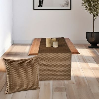 Καρέ Βελουτέ Πιέτα 100Χ100 εκ. 0668 Brown - Ilis Home