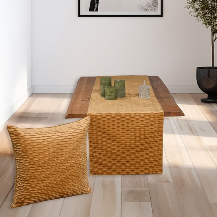 Καρέ Βελουτέ Πιέτα 100Χ100 εκ. 0668 Gold - Ilis Home