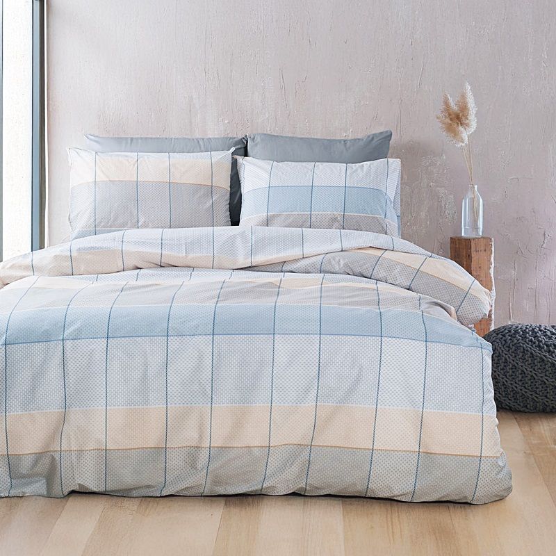 Σετ Πάπλωμα Μονό Next Colette Γκρι-Γαλάζιο - Rythmos