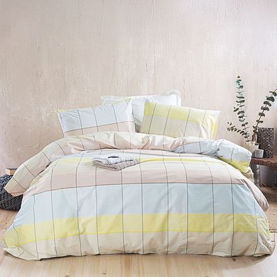 Σετ Παπλωματοθήκη Υπέρδιπλη Next Colette Κίτρινο-Γαλάζιο - Rythmos