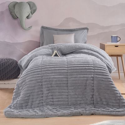 Κουβερτο-Πάπλωμα Μονό Butter Ανοιχτό Γκρι - Rythmos