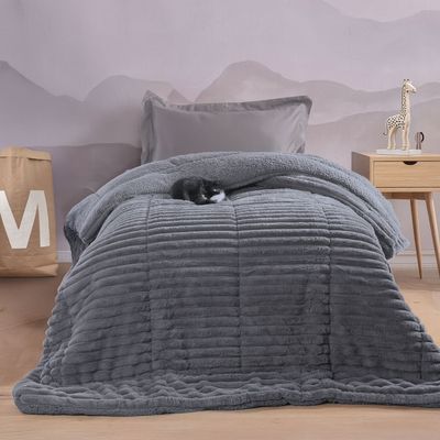 Κουβερτο-Πάπλωμα Μονό Butter Σκούρο Γκρι - Rythmos