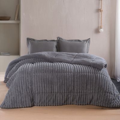 Κουβερτο-Πάπλωμα Υπέρδιπλο Butter Σκούρο Γκρι - Rythmos