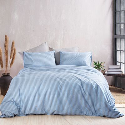 Σετ Παπλωματοθήκη Υπέρδιπλη Diva Polene Μπλε - Rythmos