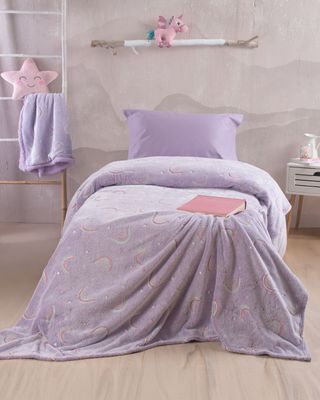 Κουβέρτα Fleece Flannel Φωσφοριζέ Μονή Nelie - Rythmos