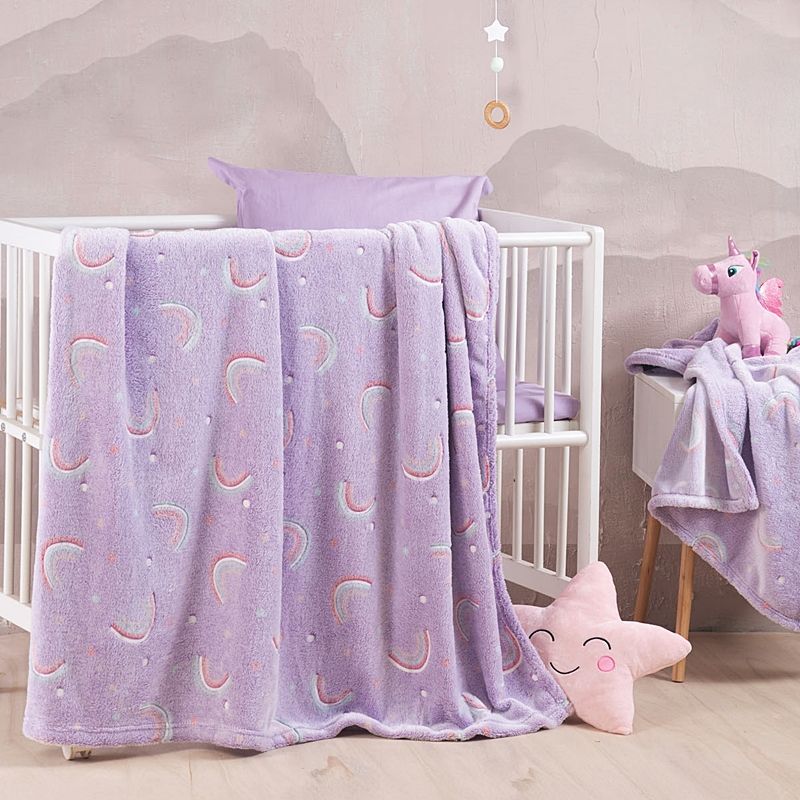Κουβέρτα Fleece Flannel Φωσφοριζέ Κούνιας Nelie - Rythmos