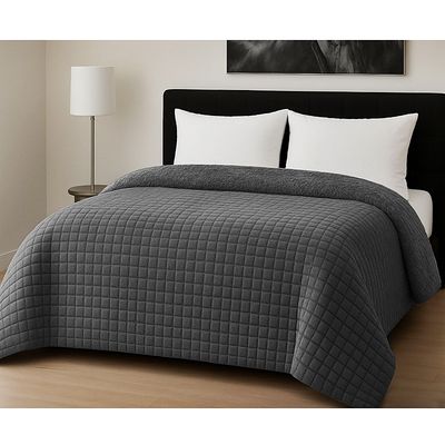 Κουβερτο-Πάπλωμα Υπέρδιπλο Rib Cut Dark Gray - Le Blanc