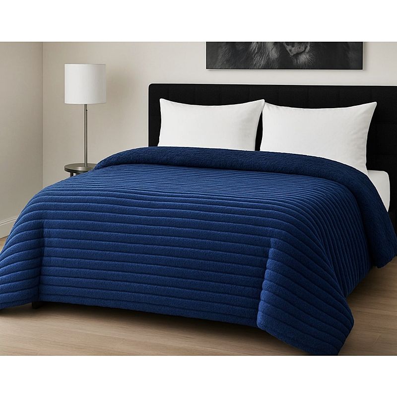 Κουβερτο-Πάπλωμα Υπέρδιπλο Rib Navy - Le Blanc