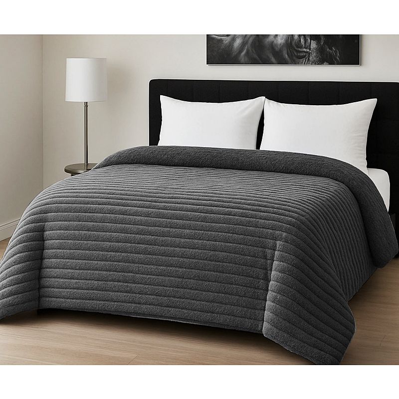 Κουβερτο-Πάπλωμα Υπέρδιπλο Rib Dark Gray - Le Blanc