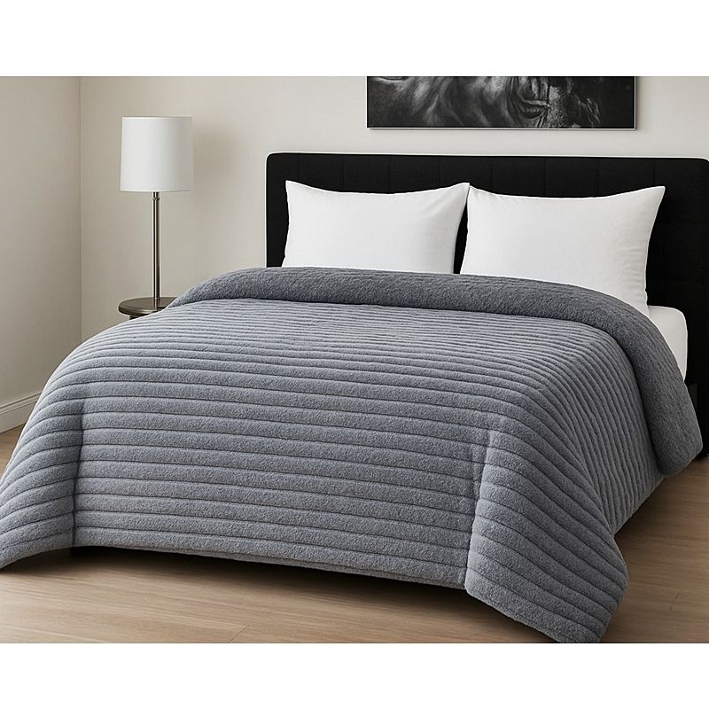 Κουβερτο-Πάπλωμα Υπέρδιπλο Rib Light Gray - Le Blanc