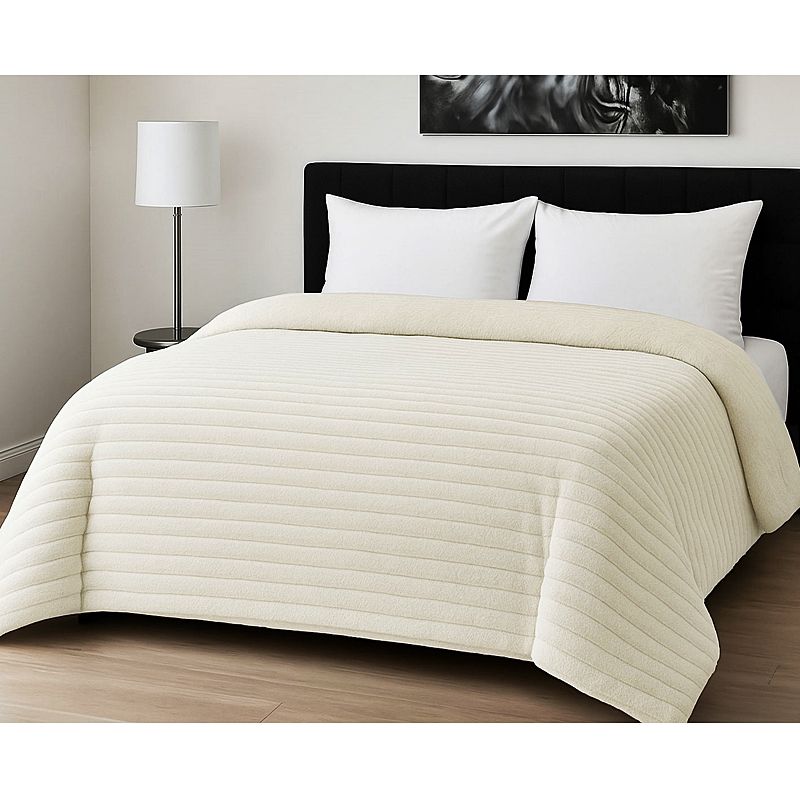 Κουβερτο-Πάπλωμα Υπέρδιπλο Rib Ecrou - Le Blanc