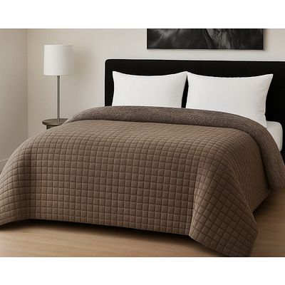 Κουβερτο-Πάπλωμα Μονό Rib Cut Mocha - Le Blanc