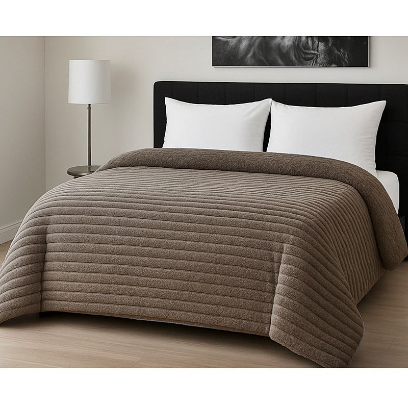 Κουβερτο-Πάπλωμα Μονό Rib Mocha - Le Blanc