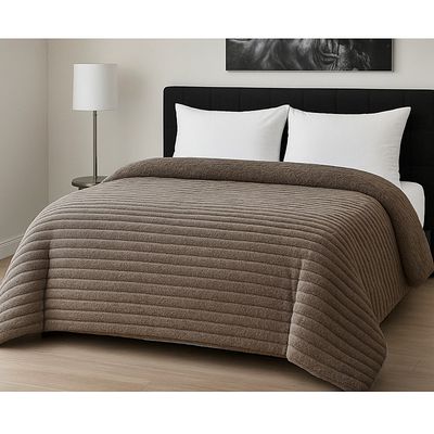 Κουβερτο-Πάπλωμα Μονό Rib Mocha - Le Blanc