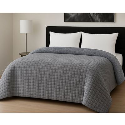 Κουβερτο-Πάπλωμα Γίγας Rib Cut Light Gray - Le Blanc