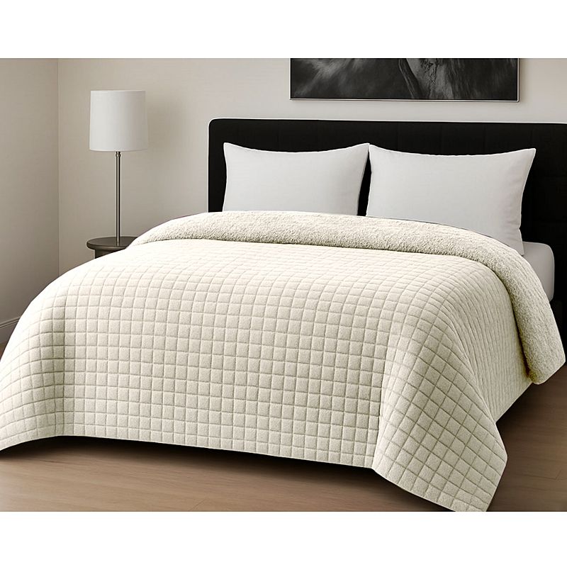 Κουβερτο-Πάπλωμα Γίγας Rib Cut Ecrou - Le Blanc