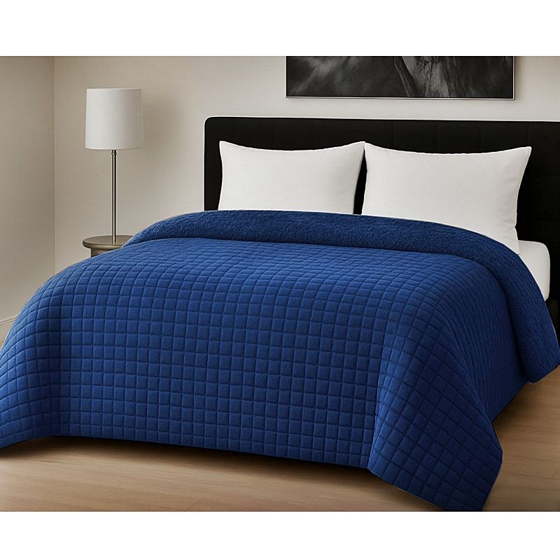 Κουβερτο-Πάπλωμα Γίγας Rib Cut Navy - Le Blanc