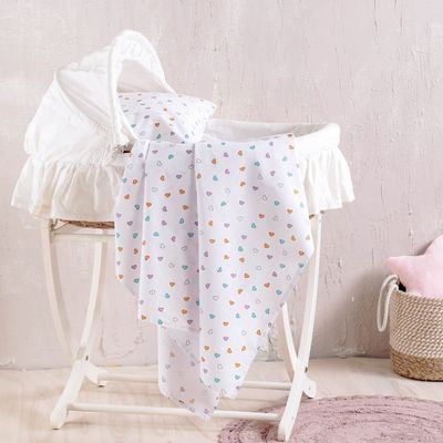 Σεντόνι Λίκνου Tiny Heart Λευκό - Rythmos