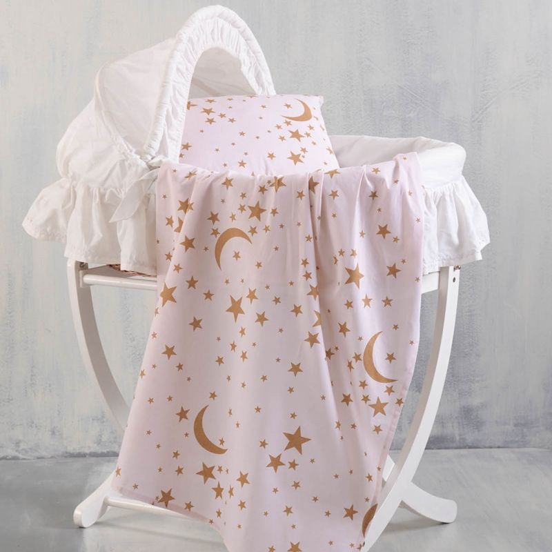 Σεντόνι Λίκνου Moonlight Ροζ - Rythmos