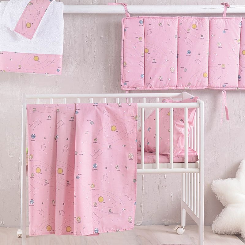 Σετ Παπλωματοθήκη Κούνιας Venus Ροζ - Rythmos