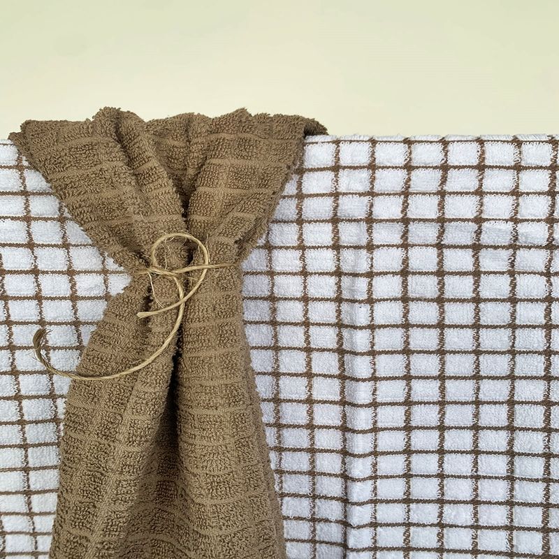 Σετ Ποτηρόπανα 2τεμ. Πετσετέ Καρό Μπεζ - Sunshine