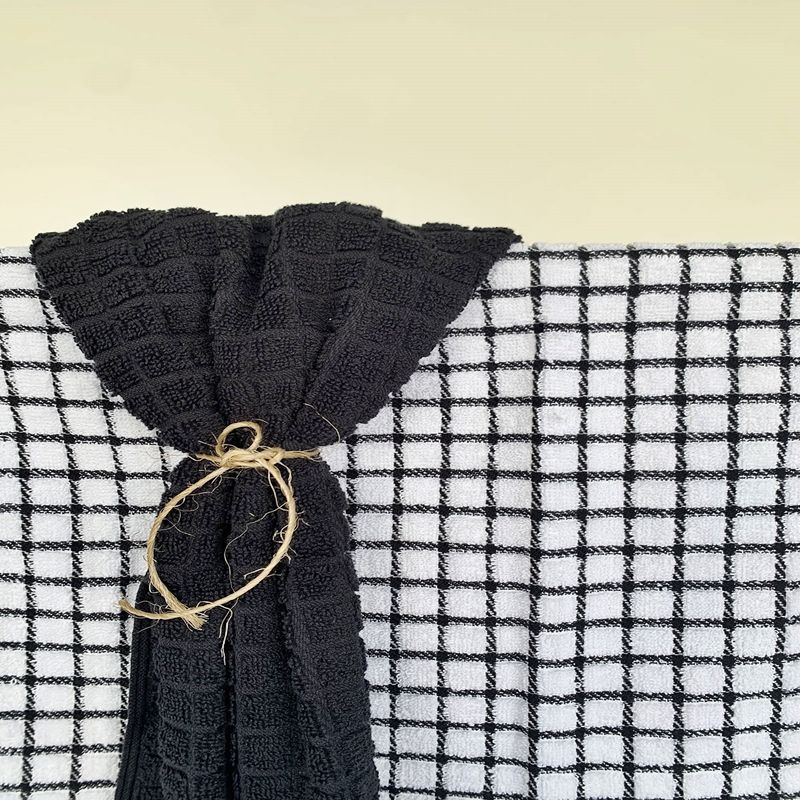 Σετ Ποτηρόπανα 2τεμ. Πετσετέ Καρό Ανθρακί - Sunshine