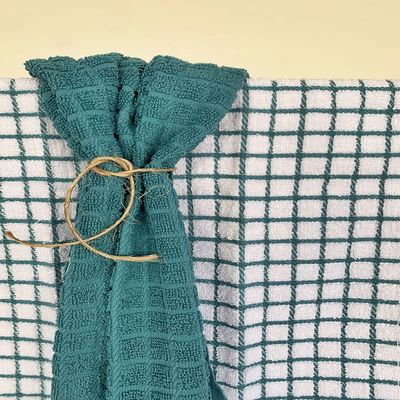 Σετ Ποτηρόπανα 2τεμ. Πετσετέ Καρό Πετρόλ - Sunshine