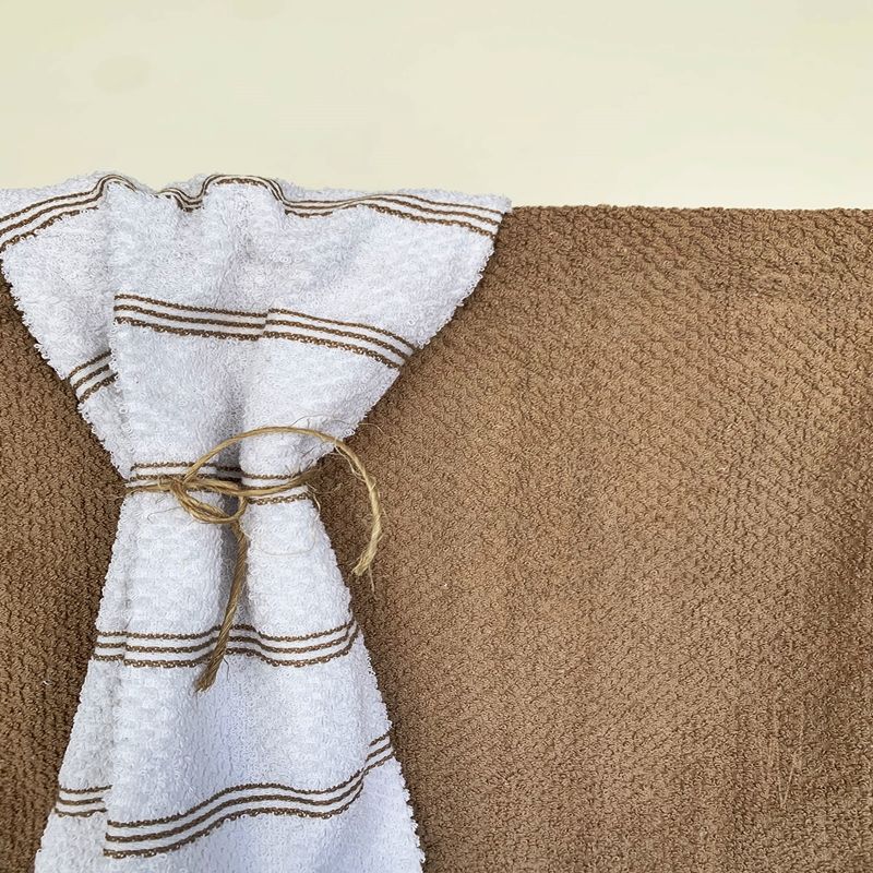 Σετ Ποτηρόπανα 2τεμ. Πετσετέ Ριγέ Μπεζ - Sunshine