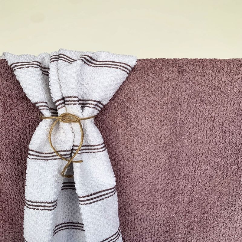 Σετ Ποτηρόπανα 2τεμ. Πετσετέ Ριγέ Μόκα - Sunshine