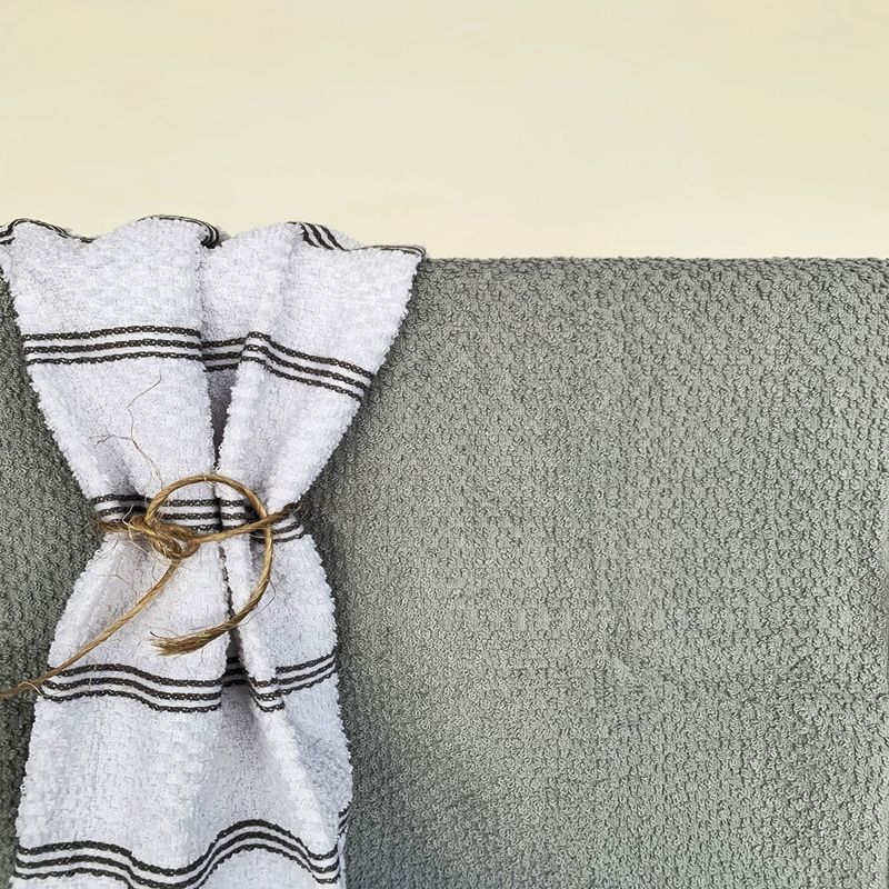 Σετ Ποτηρόπανα 2τεμ. Πετσετέ Ριγέ Γκρι - Sunshine