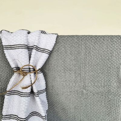 Σετ Ποτηρόπανα 2τεμ. Πετσετέ Ριγέ Γκρι - Sunshine