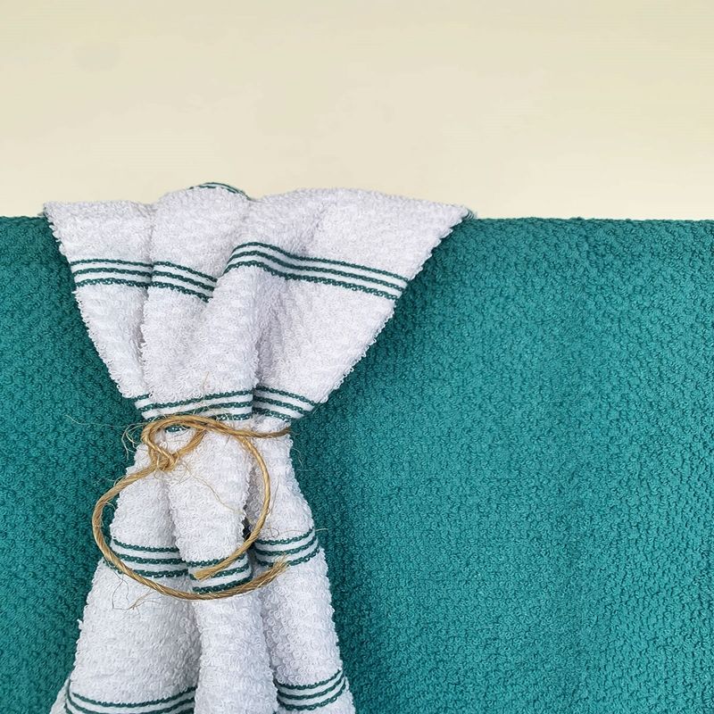 Σετ Ποτηρόπανα 2τεμ. Πετσετέ Ριγέ Πετρόλ - Sunshine