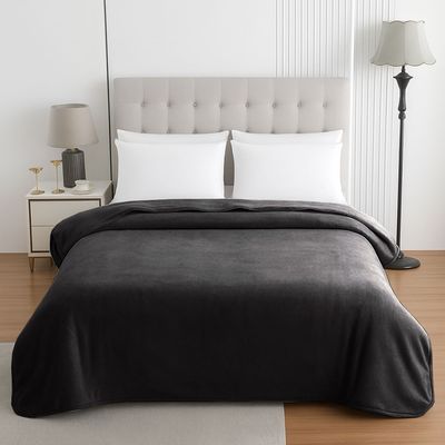 Κούβερτα Βελουτέ Υπέρδιπλη 220Χ240 εκ. Anthracites - Le Blanc