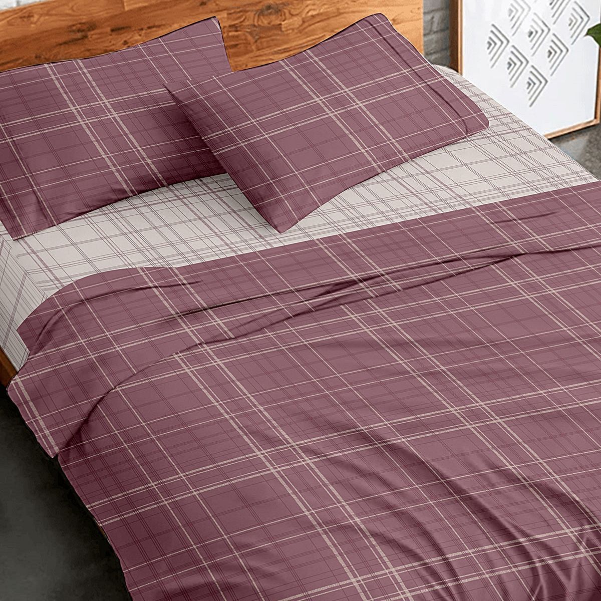 Σετ Σεντόνια Μονά Φανέλα 160Χ260 εκ. 2066 Bordeaux - Sunshine