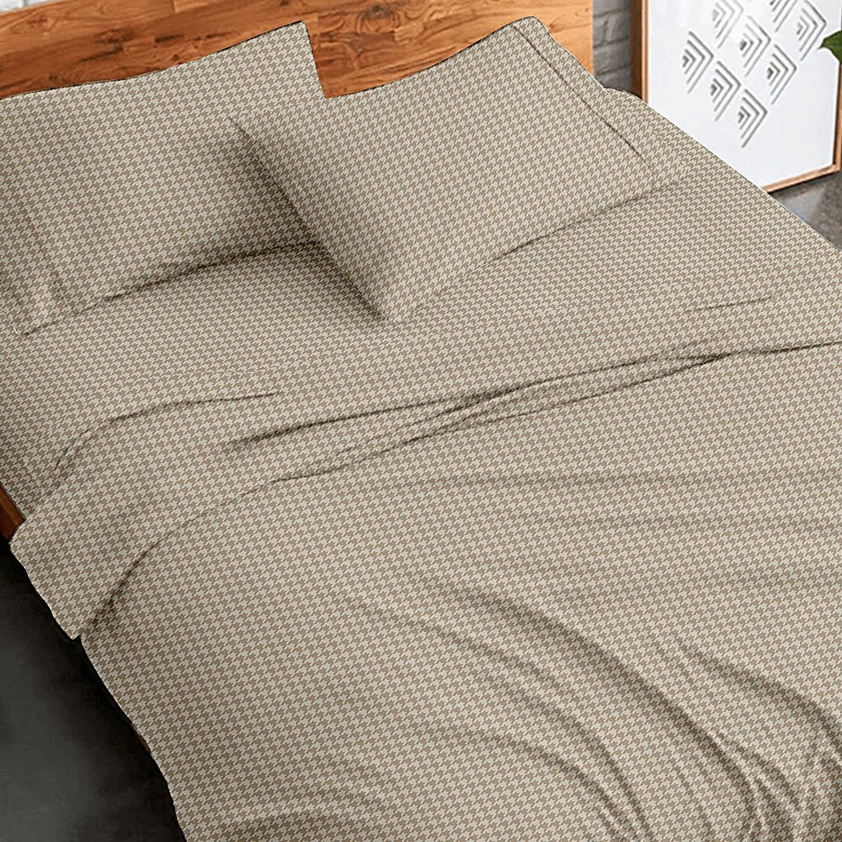 Σετ Σεντόνια Υπέρδιπλα Φανέλα 230Χ250 εκ. 2064 Beige - Sunshine