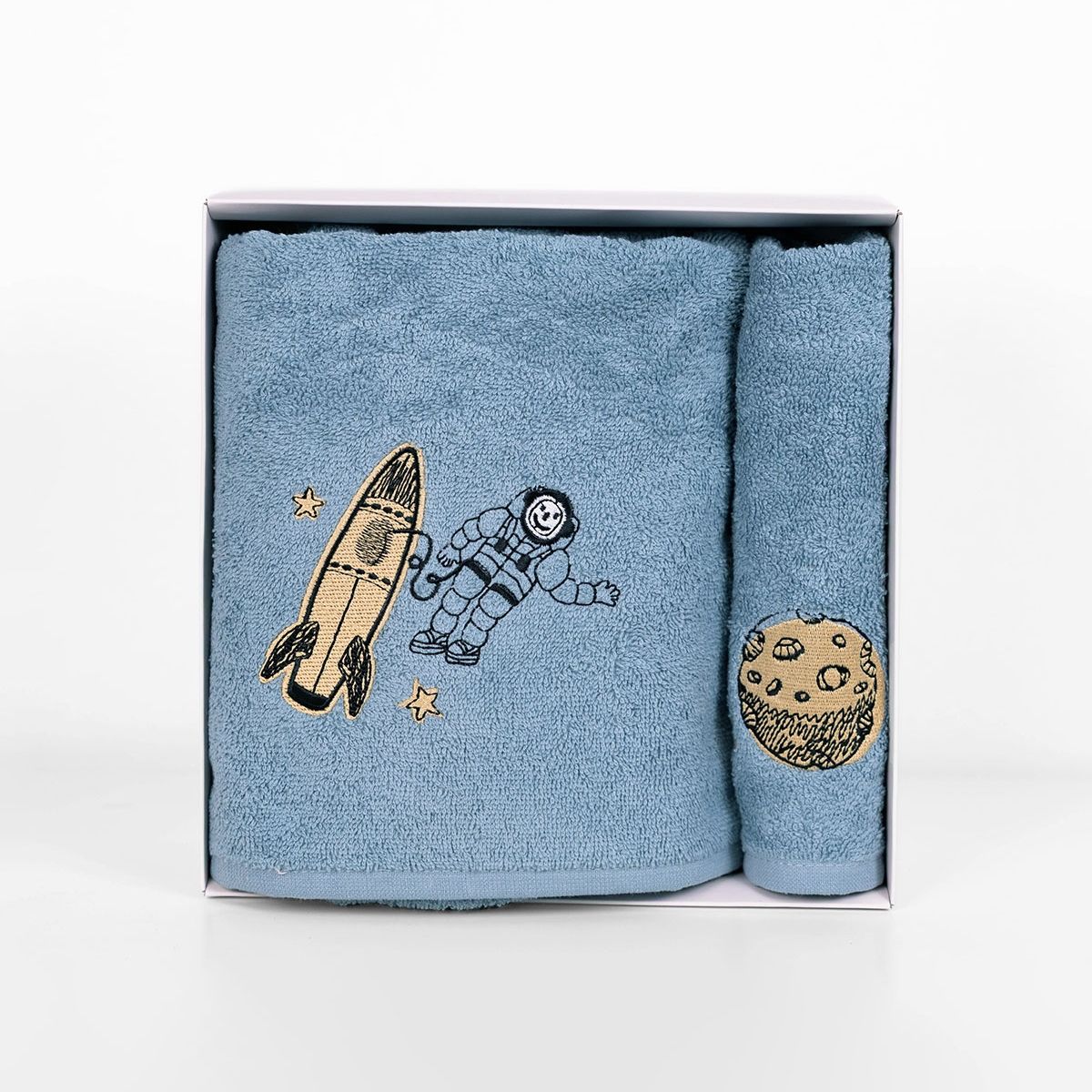 Σετ Πετσέτες 2 τεμ. Κέντημα Space Blue - Sunshine