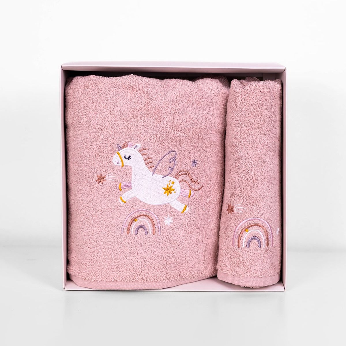 Σετ Πετσέτες 2 τεμ. Κέντημα Unicorn Powder - Sunshine