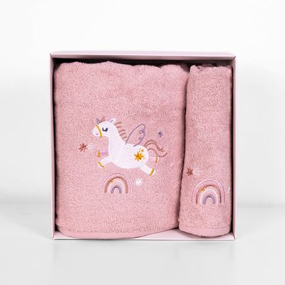 Σετ Πετσέτες 2 τεμ. Κέντημα Unicorn Powder - Sunshine