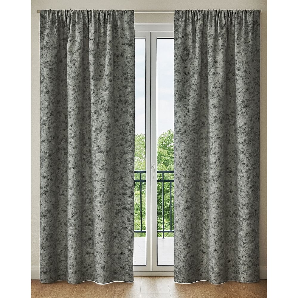 Κουρτίνα με Τρέσα Ζακάρ Βελουτέ 270Χ280 εκ. 6090-16 Γκρι