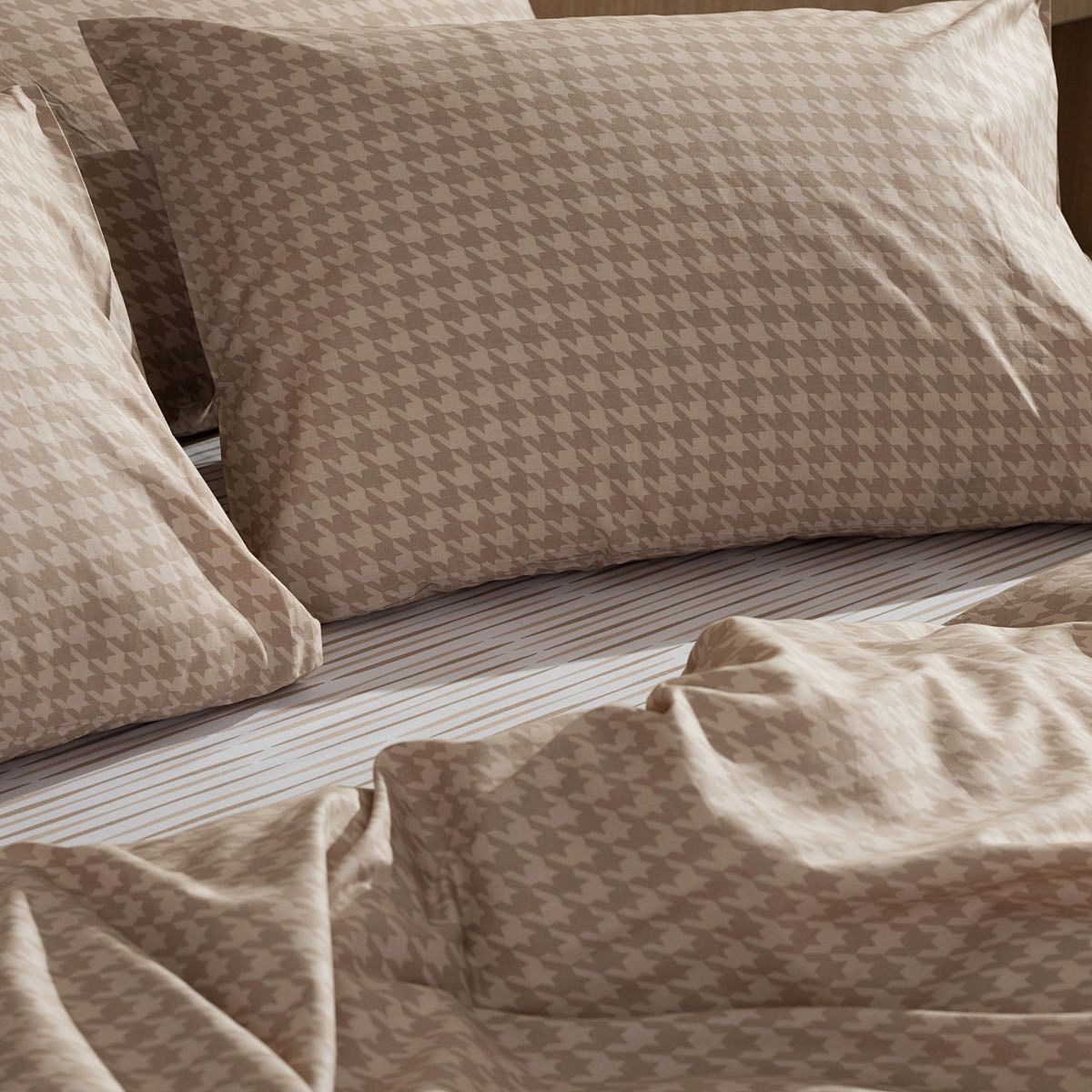 Μαξιλαροθήκες Ζευγάρι Cotton Feelings 2064 Beige - Sunshine